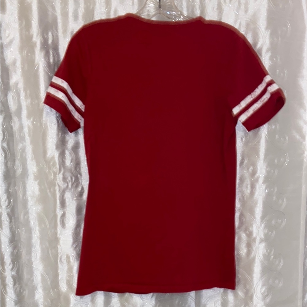 USC Trojans Authentic Apparel Women's Red V-Neck Top Size Small 🔥 B1 - Picture 4 of 4